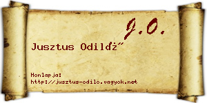 Jusztus Odiló névjegykártya